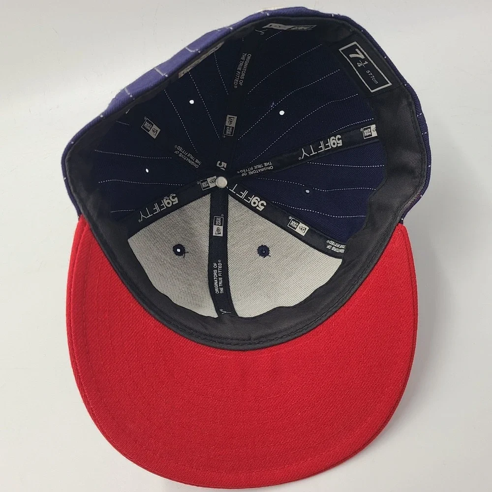 Chicago White Sox Hat Fitted 7 1/4 New Era 59Fifty Blue Red MLB‎ Pinstripes Wool